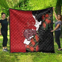 Kiwi New Zealand Personalised Quilt NZ Map Pohutukawa Fern Maori Pattern LT22 - Polynesian Pride