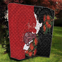 Kiwi New Zealand Personalised Quilt NZ Map Pohutukawa Fern Maori Pattern LT22 - Polynesian Pride