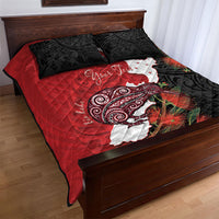 Kiwi New Zealand Personalised Quilt Bed Set NZ Map Pohutukawa Fern Maori Pattern LT22 - Polynesian Pride