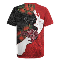 Kiwi New Zealand Personalised Rugby Jersey NZ Map Pohutukawa Fern Maori Pattern LT22 - Polynesian Pride