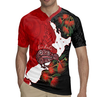 Kiwi New Zealand Personalised Rugby Jersey NZ Map Pohutukawa Fern Maori Pattern LT22 - Polynesian Pride