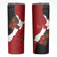 Kiwi New Zealand Personalised Skinny Tumbler NZ Map Pohutukawa Fern Maori Pattern