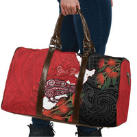 Kiwi New Zealand Personalised Travel Bag NZ Map Pohutukawa Fern Maori Pattern LT22 - Polynesian Pride