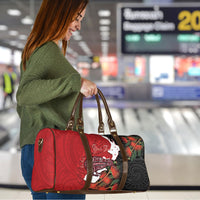 Kiwi New Zealand Personalised Travel Bag NZ Map Pohutukawa Fern Maori Pattern LT22 - Polynesian Pride