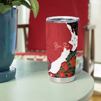 Kiwi New Zealand Personalised Tumbler Cup NZ Map Pohutukawa Fern Maori Pattern LT22 - Polynesian Pride