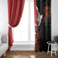 Kiwi New Zealand Personalised Window Curtain NZ Map Pohutukawa Fern Maori Pattern LT22 - Polynesian Pride