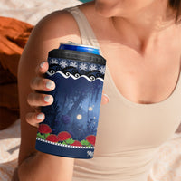 New Zealand Tui Bird Christmas 4 in 1 Can Cooler Tumbler Pohutukawa Xmas Tree Meri Kirihimete