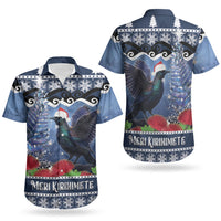 New Zealand Tui Bird Christmas Couples Matching Summer Maxi Dress and Hawaiian Shirt Pohutukawa Xmas Tree Meri Kirihimete LT22 - Polynesian Pride