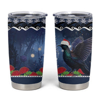 New Zealand Tui Bird Christmas Tumbler Cup Pohutukawa Xmas Tree Meri Kirihimete