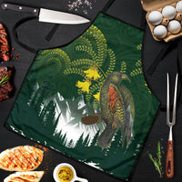 Kea Bird Kowhai New Zealand Apron Mountain Landscape Maori Art LT22 Green - Polynesian Pride
