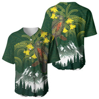 Kea Bird Kowhai New Zealand Baseball Jersey Mountain Landscape Maori Art LT22 - Polynesian Pride