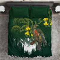 Kea Bird Kowhai New Zealand Bedding Set Mountain Landscape Maori Art LT22 Green - Polynesian Pride
