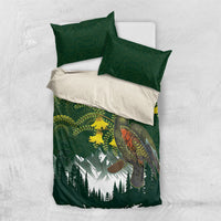Kea Bird Kowhai New Zealand Bedding Set Mountain Landscape Maori Art LT22 US Twin 172cm x 218cm Green - Polynesian Pride