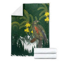 Kea Bird Kowhai New Zealand Blanket Mountain Landscape Maori Art
