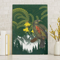 Kea Bird Kowhai New Zealand Canvas Wall Art Mountain Landscape Maori Art LT22 Without Frame Green - Polynesian Pride
