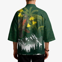 Kea Bird Kowhai New Zealand Kimono Mountain Landscape Maori Art LT22 - Polynesian Pride