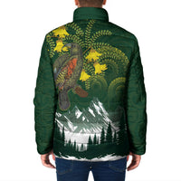 Kea Bird Kowhai New Zealand Padded Jacket Mountain Landscape Maori Art LT22 - Polynesian Pride