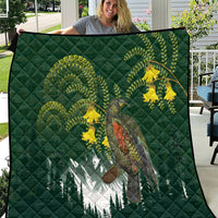 Kea Bird Kowhai New Zealand Quilt Mountain Landscape Maori Art LT22 Green - Polynesian Pride