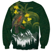 Kea Bird Kowhai New Zealand Sweatshirt Mountain Landscape Maori Art LT22 - Polynesian Pride