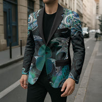 New Zealand Kotiate Weapon Blazer Aotearoa Mango Paua Shell Maori Pattern