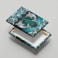 New Zealand Kotiate Weapon Canvas Wall Art Aotearoa Mango Paua Shell Maori Pattern