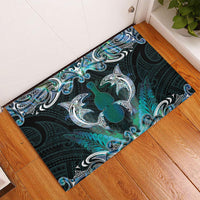 New Zealand Kotiate Weapon Rubber Doormat Aotearoa Mango Paua Shell Maori Pattern