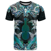 New Zealand Kotiate Weapon T Shirt Aotearoa Mango Paua Shell Maori Pattern