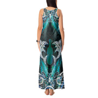 New Zealand Kotiate Weapon Tank Maxi Dress Aotearoa Mango Paua Shell Maori Pattern LT22 - Polynesian Pride