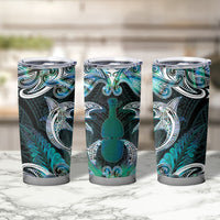 New Zealand Kotiate Weapon Tumbler Cup Aotearoa Mango Paua Shell Maori Pattern