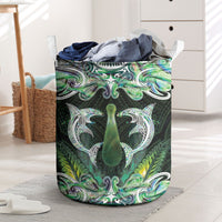 New Zealand Mere Pounamu Weapon Laundry Basket Aotearoa Mango Paua Shell Maori Pattern