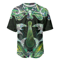 New Zealand Mere Pounamu Weapon Baseball Jersey Aotearoa Mango Paua Shell Maori Pattern