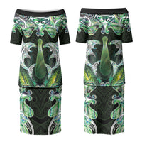 New Zealand Mere Pounamu Weapon Couples Matching Puletasi and Hawaiian Shirt Aotearoa Mango Paua Shell Maori Pattern LT22 - Polynesian Pride