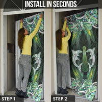New Zealand Mere Pounamu Weapon Door Cover Aotearoa Mango Paua Shell Maori Pattern