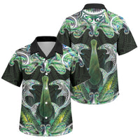 New Zealand Mere Pounamu Weapon Family Matching Puletasi and Hawaiian Shirt Aotearoa Mango Paua Shell Maori Pattern LT22 Son's Shirt Green - Polynesian Pride