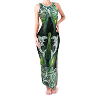New Zealand Mere Pounamu Weapon Family Matching Tank Maxi Dress and Hawaiian Shirt Aotearoa Mango Paua Shell Maori Pattern