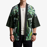 New Zealand Mere Pounamu Weapon Kimono Aotearoa Mango Paua Shell Maori Pattern