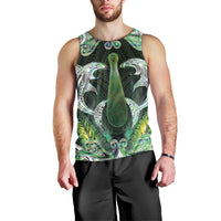New Zealand Mere Pounamu Weapon Men Tank Top Aotearoa Mango Paua Shell Maori Pattern