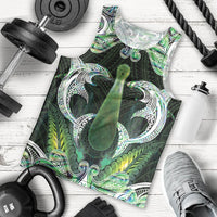 New Zealand Mere Pounamu Weapon Men Tank Top Aotearoa Mango Paua Shell Maori Pattern