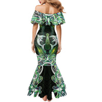 New Zealand Mere Pounamu Weapon Mermaid Dress Aotearoa Mango Paua Shell Maori Pattern LT22 - Polynesian Pride