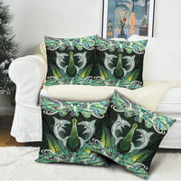 New Zealand Mere Pounamu Weapon Pillow Cover Aotearoa Mango Paua Shell Maori Pattern