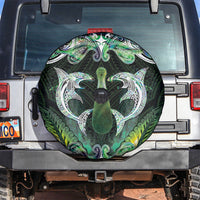 New Zealand Mere Pounamu Weapon Spare Tire Cover Aotearoa Mango Paua Shell Maori Pattern