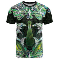 New Zealand Mere Pounamu Weapon T Shirt Aotearoa Mango Paua Shell Maori Pattern