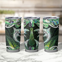 New Zealand Mere Pounamu Weapon Tumbler Cup Aotearoa Mango Paua Shell Maori Pattern