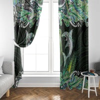 New Zealand Mere Pounamu Weapon Window Curtain Aotearoa Mango Paua Shell Maori Pattern