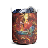 New Zealand Kea Bird Matariki Personalised Laundry Basket Silver Fern Maori Pattern LT22 - Polynesian Pride