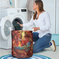 New Zealand Kea Bird Matariki Personalised Laundry Basket Silver Fern Maori Pattern LT22 - Polynesian Pride