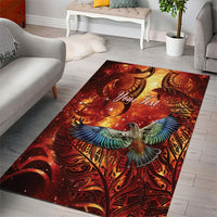 New Zealand Kea Bird Matariki Personalised Area Rug Silver Fern Maori Pattern LT22 - Polynesian Pride