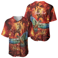 New Zealand Kea Bird Matariki Personalised Baseball Jersey Silver Fern Maori Pattern LT22 - Polynesian Pride