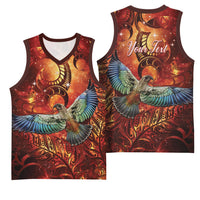 New Zealand Kea Bird Matariki Personalised Basketball Jersey Silver Fern Maori Pattern LT22 - Polynesian Pride