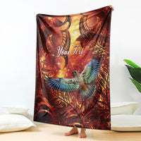 New Zealand Kea Bird Matariki Personalised Blanket Silver Fern Maori Pattern LT22 - Polynesian Pride